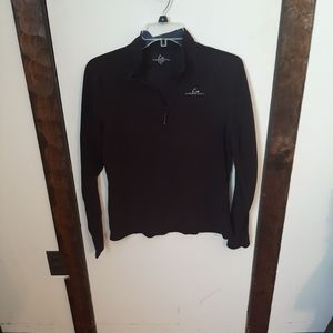 Women's Paradox Black Quarter Zip Fleece Pullover Medium.
